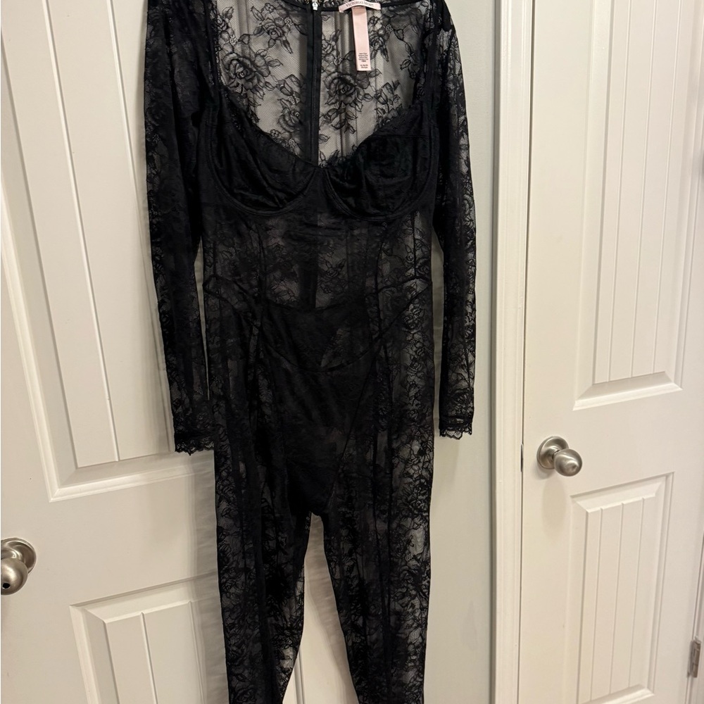 Victoria's Secret Black Lace Bodysuit